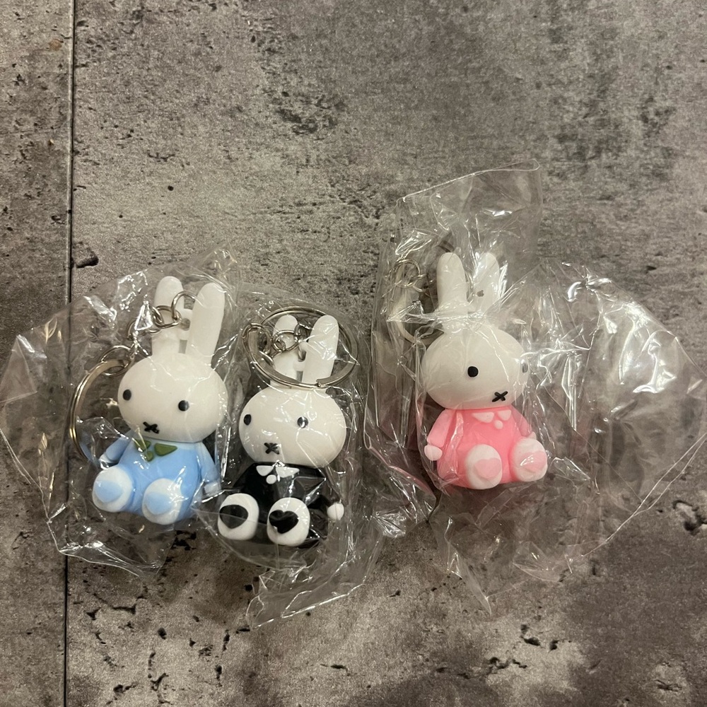Miffy Keychain Set - Blue, Black, Pink